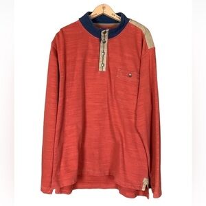 Territory Ahead orange henley shirt Size XL